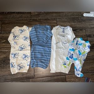 •EUC baby boy sleeper gowns